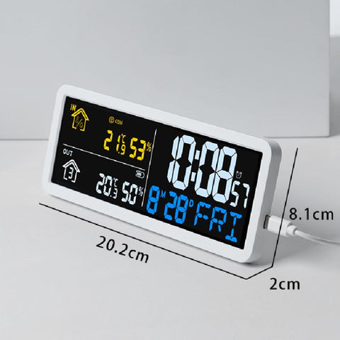 Digital Wall Clock with Wireless Outdoor Sensor Indoor Outdoor Temperature and Humidity Monitor
