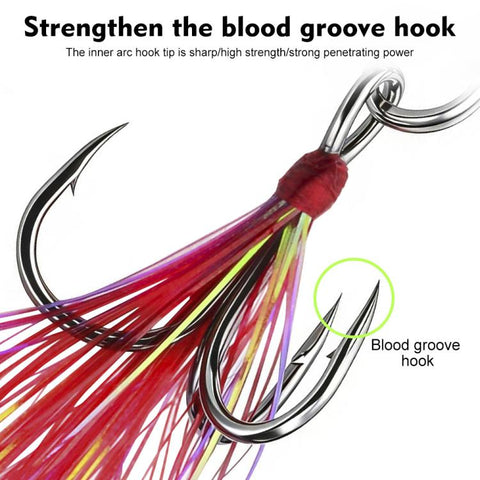 PROBEROS 5Pcs Fishing Spoons Lures Kit Metal Hard Bait Set with Sharp Blood Groove Hook & Colorful Feathers