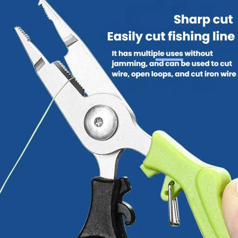 Multifunctional Fishing Scissors Mini Portable Lure Pliers, Black Green