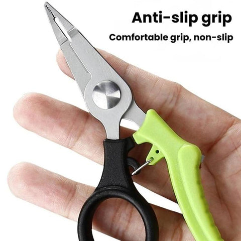 Multifunctional Fishing Scissors Mini Portable Lure Pliers, Black Green