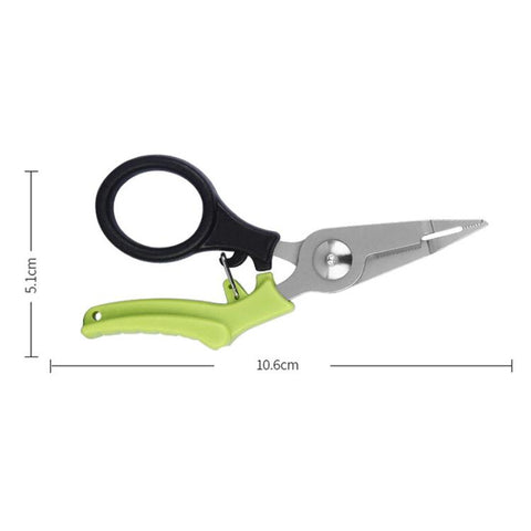 Multifunctional Fishing Scissors Mini Portable Lure Pliers, Black Green