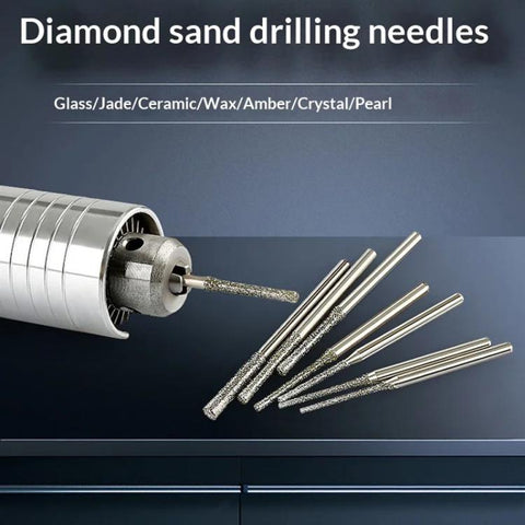 Carborundum Drill Bit Jade Emerald Agate Drill Bit Extended Diamond Grinding Bit, 0.8mm, 1.0mm, 1.2mm, 1.5mm, 1.8mm, 2.0mm, 2.5mm