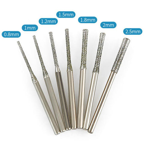 Carborundum Drill Bit Jade Emerald Agate Drill Bit Extended Diamond Grinding Bit, 0.8mm, 1.0mm, 1.2mm, 1.5mm, 1.8mm, 2.0mm, 2.5mm