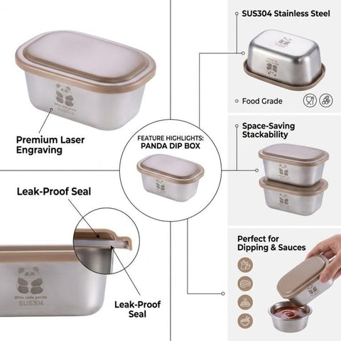 LsCook 304 Stainless Steel Salad Bowl With Lid Mini Airtight Condiment Container