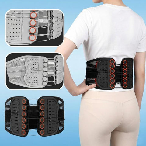 Adjustable Breathable Mesh Lumbar Support Belt With Double Pulleys, S, M, L, XL