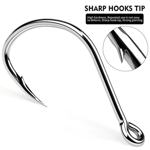 PROBEROS 20pcs /Box High Carbon Steel Single Fish Hooks High-Penetration Needle Point Ringed Eye Hooks, No. 1, No. 1/0, No. 2/0, No. 3/0, No. 4/0, No. 5/0