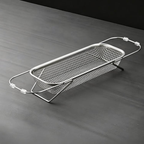 Expandable Over The Sink Colander Strainer 304 Stainless Steel Fine Mesh Drain Basket With Adjustable Arms And Standing Feet, Small, Medium, Large, Extra Large