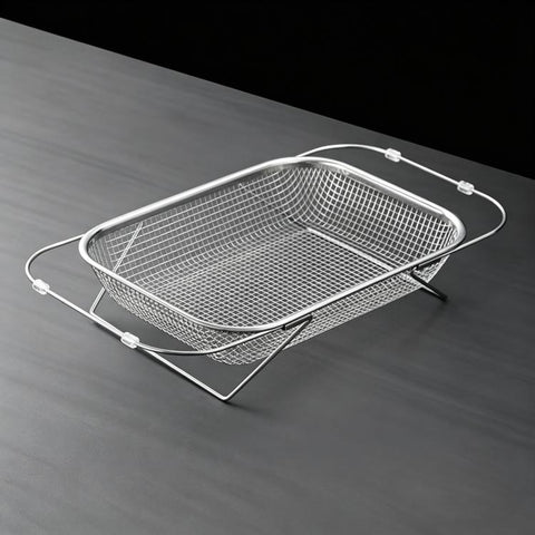 Expandable Over The Sink Colander Strainer 304 Stainless Steel Fine Mesh Drain Basket With Adjustable Arms And Standing Feet, Small, Medium, Large, Extra Large