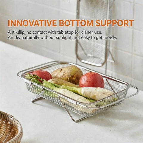 Expandable Over The Sink Colander Strainer 304 Stainless Steel Fine Mesh Drain Basket With Adjustable Arms And Standing Feet, Small, Medium, Large, Extra Large