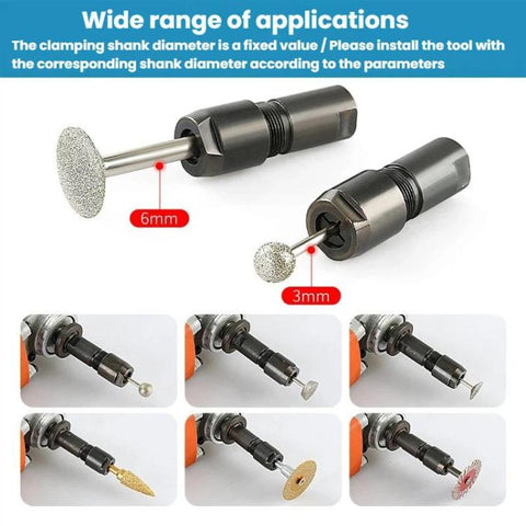 Angular Grinder To Straight Grinder Conversion Head Polisher To Electric Grinder Chuck Adapter, 6mm, 3mm