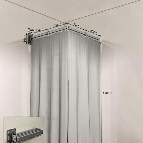 Foldable Waterproof Bathroom Shower Curtain Invisible Toilet Wet And Dry Separation Partition Curtain, 3-Fold Grey, 4-Fold Grey, 5-Fold Grey, 3-Fold White, 4-Fold White, 5-Fold White