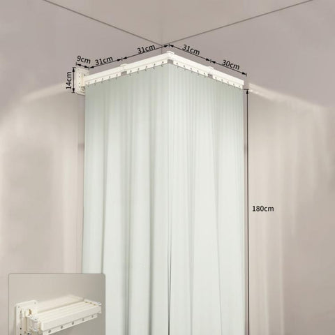 Foldable Waterproof Bathroom Shower Curtain Invisible Toilet Wet And Dry Separation Partition Curtain, 3-Fold Grey, 4-Fold Grey, 5-Fold Grey, 3-Fold White, 4-Fold White, 5-Fold White