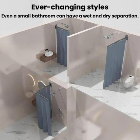 Foldable Waterproof Bathroom Shower Curtain Invisible Toilet Wet And Dry Separation Partition Curtain, 3-Fold Grey, 4-Fold Grey, 5-Fold Grey, 3-Fold White, 4-Fold White, 5-Fold White