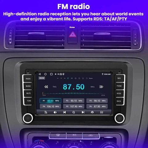 7-Inch Car Navigation System With Wireless Bluetooth CarPlay For Volkswagen, Quad-core 2GB+32GB, Quad-core 2GB+64GB, Octa-core 4GB+64GB, Octa-core 6GB+128GB