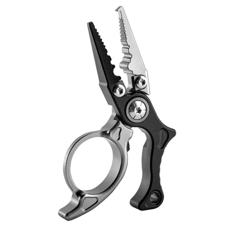 Mini Lure Pliers Micro Open-Ring Pliers Portable Fishing Line Cutters, Black Gray, Black Gray+Retractable Lanyard