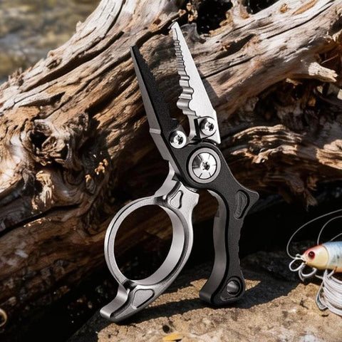 Mini Lure Pliers Micro Open-Ring Pliers Portable Fishing Line Cutters, Black Gray, Black Gray+Retractable Lanyard