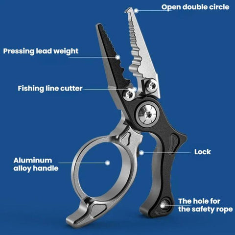 Mini Lure Pliers Micro Open-Ring Pliers Portable Fishing Line Cutters, Black Gray, Black Gray+Retractable Lanyard