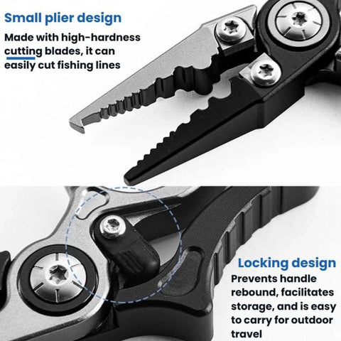Mini Lure Pliers Micro Open-Ring Pliers Portable Fishing Line Cutters, Black Gray, Black Gray+Retractable Lanyard