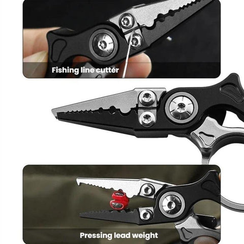 Mini Lure Pliers Micro Open-Ring Pliers Portable Fishing Line Cutters, Black Gray, Black Gray+Retractable Lanyard