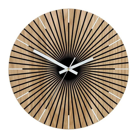 Wooden Round Analog-Digital Wall Clock 3D Decorative Home Wall Clock, 30cm, 34cm