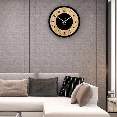 Wooden Round Analog-Digital Wall Clock 3D Decorative Home Wall Clock, 30cm, 34cm