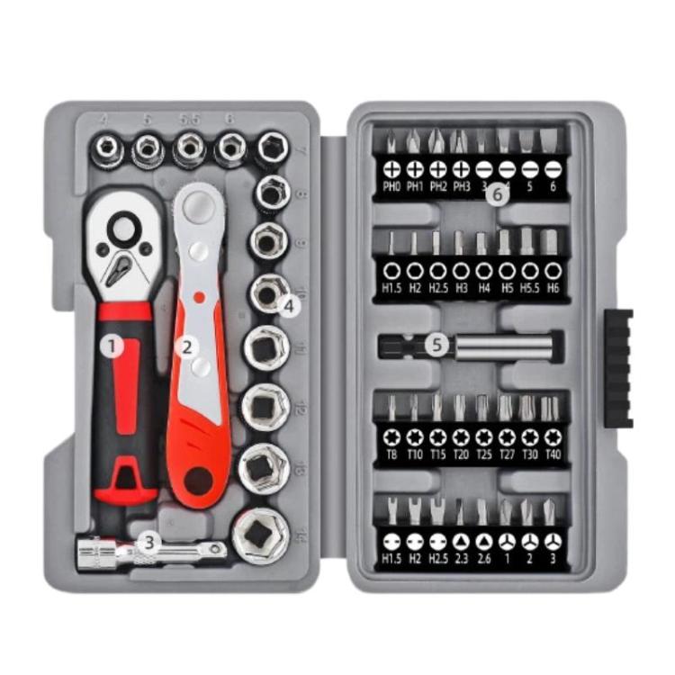 1/4 Inch Socket Wrench Tool Set Screwdriver Bits Hardware Repair Tools, 48pcs / set, 47pcs / set A, 47pcs / set B