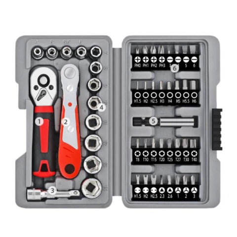 1/4 Inch Socket Wrench Tool Set Screwdriver Bits Hardware Repair Tools, 48pcs / set, 47pcs / set A, 47pcs / set B
