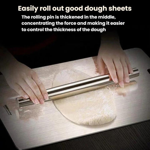 304 Stainless Steel Sanding Rolling Pin Kitchen Baking Tool, LsCook 32cm
