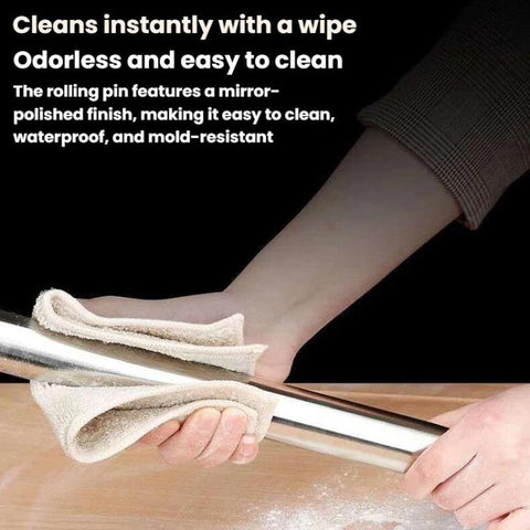 304 Stainless Steel Sanding Rolling Pin Kitchen Baking Tool, LsCook 32cm