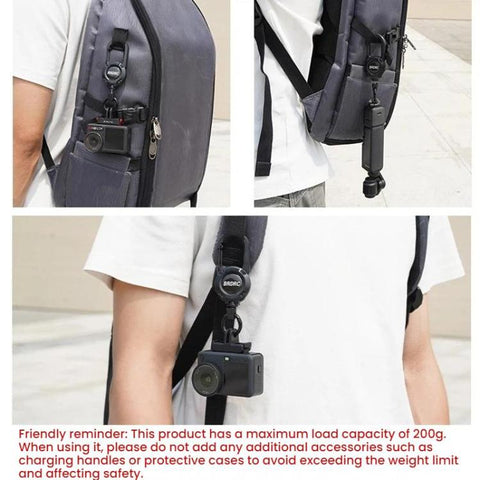 For DJI Osmo Action 6 / Pocket 3 / 4 BRDRC Action Camera Telescopic Backpack Carabiner, Normal