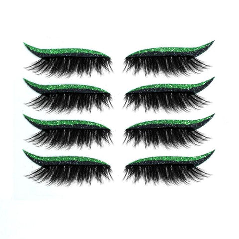 4pairs Waterproof Self-Adhesive Glitter Eyeliner False Eyelashes Eyeshadow Stickers