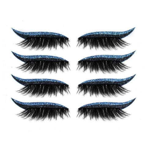 4pairs Waterproof Self-Adhesive Glitter Eyeliner False Eyelashes Eyeshadow Stickers