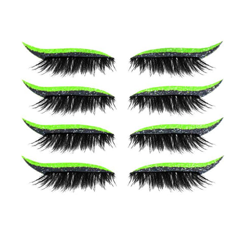4pairs Waterproof Self-Adhesive Glitter Eyeliner False Eyelashes Eyeshadow Stickers