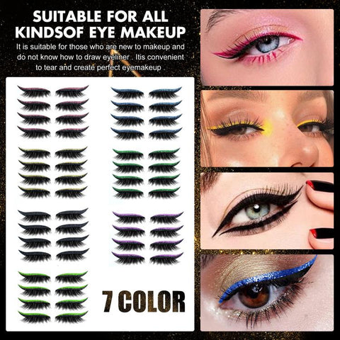 4pairs Waterproof Self-Adhesive Glitter Eyeliner False Eyelashes Eyeshadow Stickers