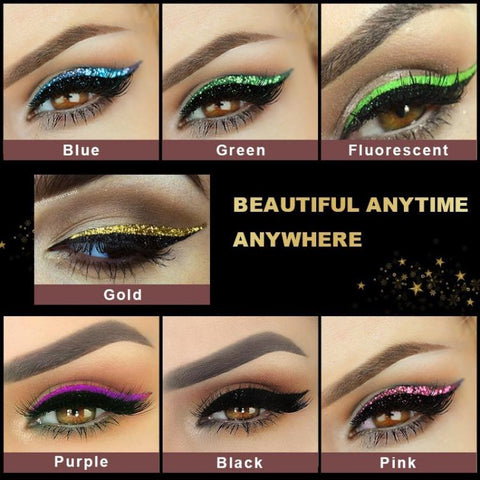 4pairs Waterproof Self-Adhesive Glitter Eyeliner False Eyelashes Eyeshadow Stickers