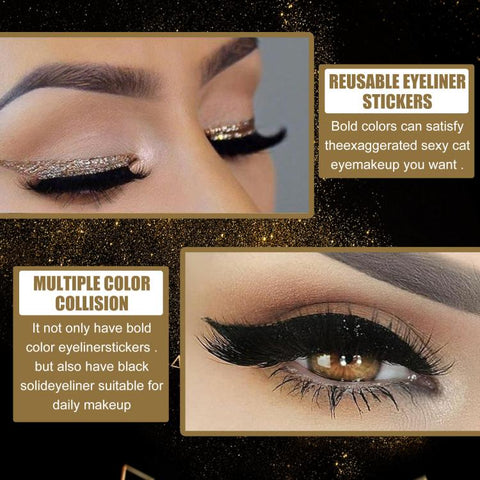4pairs Waterproof Self-Adhesive Glitter Eyeliner False Eyelashes Eyeshadow Stickers
