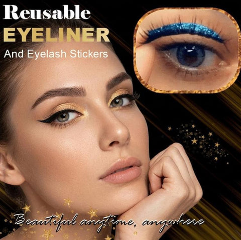 4pairs Waterproof Self-Adhesive Glitter Eyeliner False Eyelashes Eyeshadow Stickers