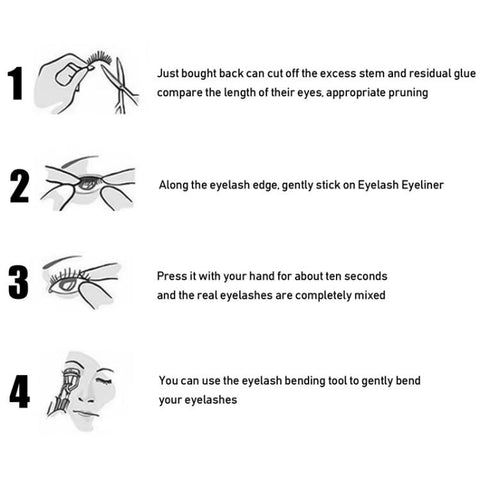 4pairs Waterproof Self-Adhesive Glitter Eyeliner False Eyelashes Eyeshadow Stickers