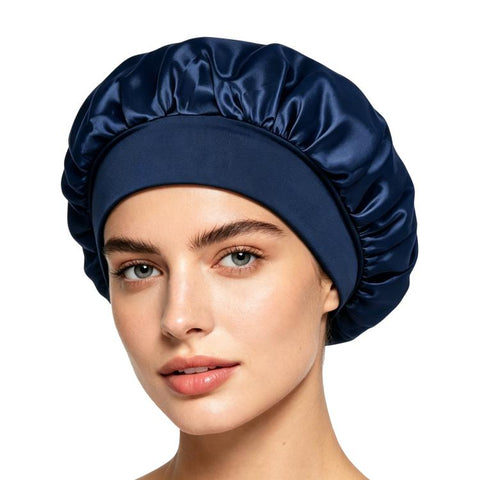 Adjustable Women Shower Cap Wide Brim Sleep Cap For Chemotherapy Hair Care