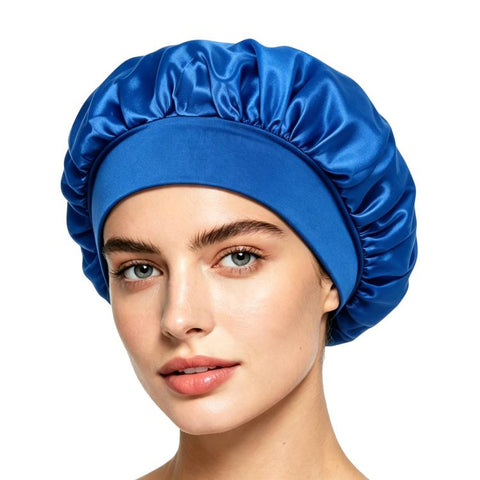 Adjustable Women Shower Cap Wide Brim Sleep Cap For Chemotherapy Hair Care