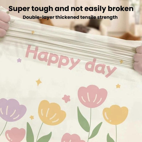50pcs / roll  Household Thickened Portable Garbage Bags Kitchen Disposable Drawstring Trash Bags, Tulip, Lavender, Black, White, Green