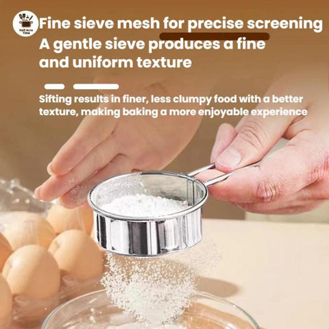 LsCook 304 Stainless Steel 40 Mesh Handheld Mini Flour Sifter