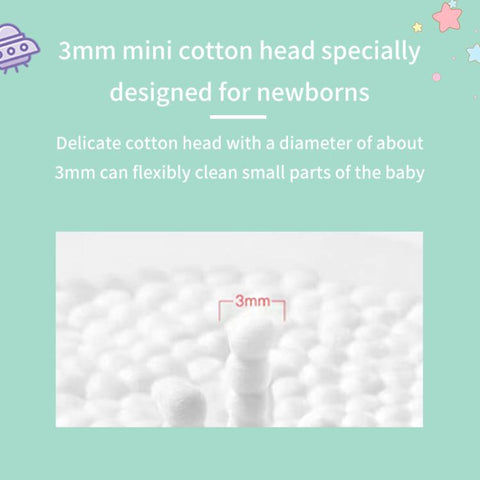 Baby Sailing 200 Count Baby Cotton Swabs with Ultra-Fine 3mm Tips Dual-Ended Multi-Purpose Paper Stick Swabs, Scoop & Spiral Tips