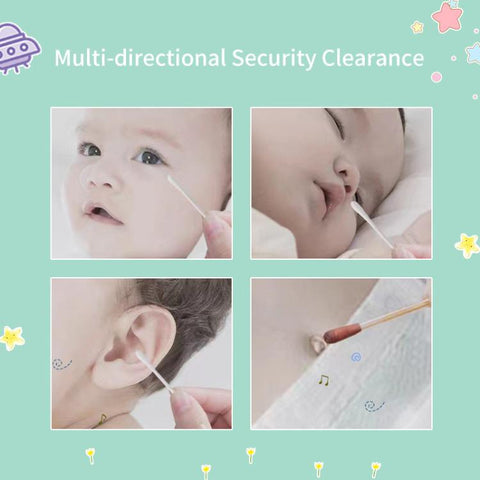 Baby Sailing 200 Count Baby Cotton Swabs with Ultra-Fine 3mm Tips Dual-Ended Multi-Purpose Paper Stick Swabs, Scoop & Spiral Tips