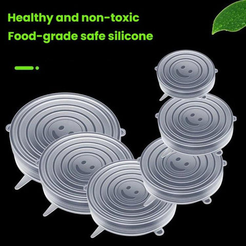 LsCook 6-Piece Set Round Silicone Food Storage Lid, 80g