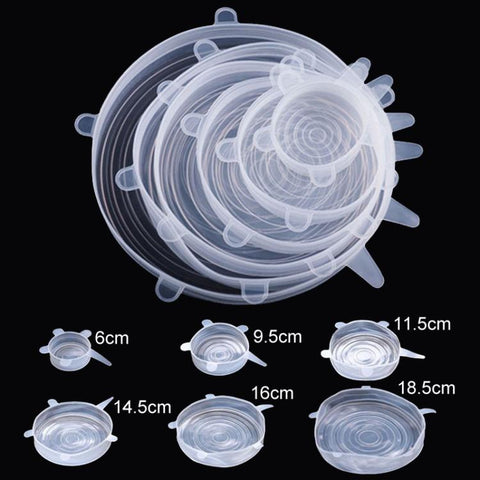 LsCook 6-Piece Set Round Silicone Food Storage Lid, 80g