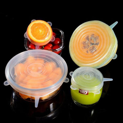 LsCook 6-Piece Set Round Silicone Food Storage Lid, 80g