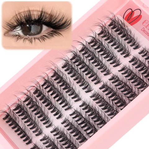216 Dense Clusters DIY Segmented Eyelash Extensions Naturally Curled Single Cluster False Eyelashes, DIY-SET-595（30D）, DIY-SET-596（40D）, DIY-SET-597（50D）, DIY-SET-598（60D）, DIY-SET-599（80D）, DIY-SET-600（100D）