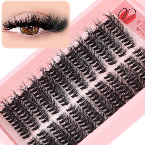 216 Dense Clusters DIY Segmented Eyelash Extensions Naturally Curled Single Cluster False Eyelashes, DIY-SET-595（30D）, DIY-SET-596（40D）, DIY-SET-597（50D）, DIY-SET-598（60D）, DIY-SET-599（80D）, DIY-SET-600（100D）