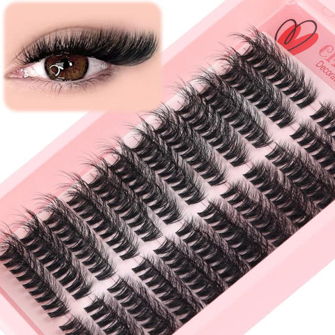 216 Dense Clusters DIY Segmented Eyelash Extensions Naturally Curled Single Cluster False Eyelashes, DIY-SET-595（30D）, DIY-SET-596（40D）, DIY-SET-597（50D）, DIY-SET-598（60D）, DIY-SET-599（80D）, DIY-SET-600（100D）